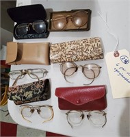 6 old eyeglasses w cases 12K GOLD FILLED