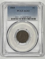 1868 Indian Head Cent About Good PCGS AG3