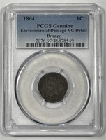 1864 Indian Head Cent BR Very Good PCGS VG details