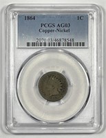 1864 Indian Head Cent CN About Good PCGS AG3