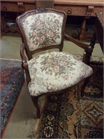 Beautiful Tapestry Fabric French Parlor Chair