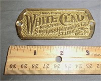 White Clad Simmons Hardware St.Louis brass tag