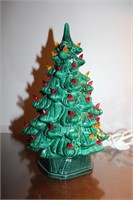 Ceramic Christmas tree 11.75" some light bulbs