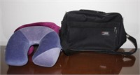 Neck pillows and a Delsy  lap top bag