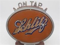 REVERSE PAINTED SCHLITZ ON TAP HANGING SIGN