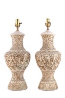 Pair of Asian Vase Style Lamps