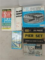 Asst PIER sets, telephone poles, HO blueprints,