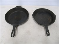 2 CAST IRON FRY PANS