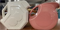 Alamo Pottery & Pink Fiesta antique pitchers