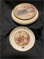 BERGER ITALY CLAY ART BOWL & PLATE