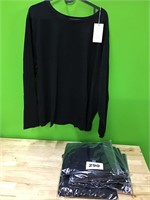 Plain Black Long Sleeve T-Shirts lot of 6 size 1X