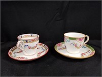 2 PC 19C MINTONS TEACUPS AND SAUCERS