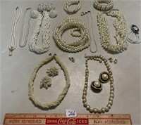 LARGE LOT OF PEARL NECKLACES AND MORE
