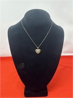 14k Gold 18in Necklace & Heart Pendant 2.16 Grams