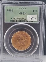 1895 $10 Gold Coin PCGS MS63