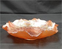 Fenton Marigold Feather Stitch Stippled 9" Bowl