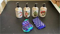 Set of 4 Christmas Hand Soaps and (2) Sets of Sock