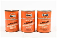 LOT 3 GULF TYPE F TRANSMISSION FLUID LITRE CANS