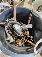 Large tub of old tools