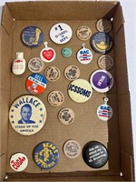 Vintage buttons and wooden nickels