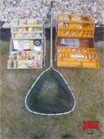 OFFSITE* 2 Tackle Boxes w/ Qty of Hooks & Green