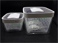 Two OXO Refrigerator Vegetable Bins