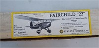 Vintage fiarchild 22 flying models inc 47 inch