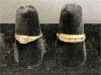 Antique Gold Diamond Ring, 10k GF Ring.