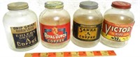 Lot of 4 Vintage Coffee Jars