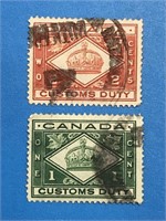 Canada Used Custom Duty Stamps