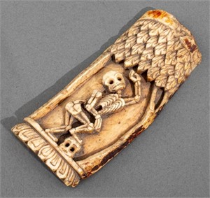 Tibetan Carved Bone Citipati, 18th C.