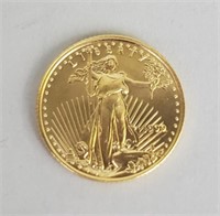 1999 1/10 Fine Gold Liberty Five Dollar Coin.