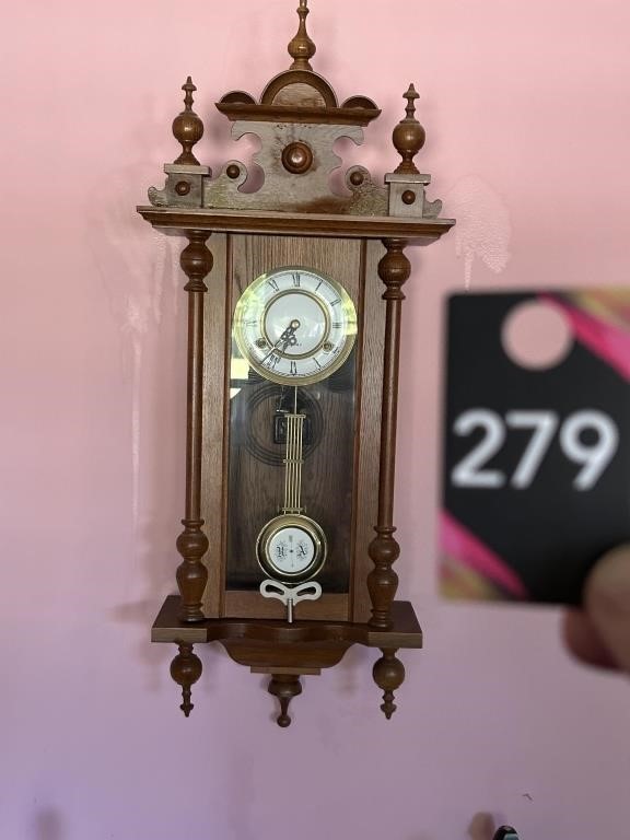 Wall Clock with Key 13"W x 6"D x 35"H