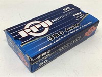 50 Rounds 380 Auto Ammo - PPU 94gr FMJ