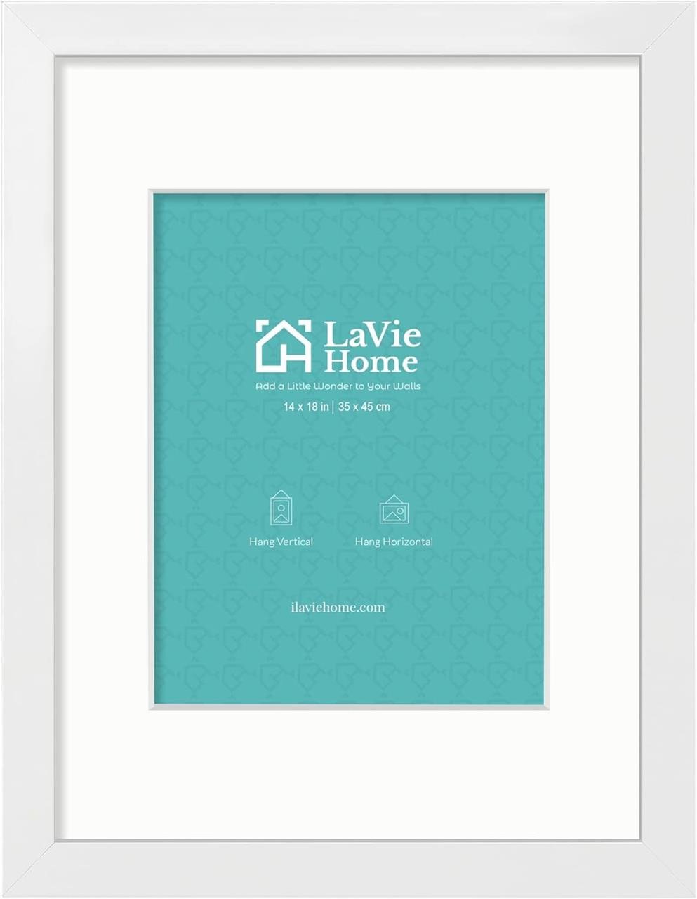 LaVie Home 14x18 White Poster Frame  12x16 Mat