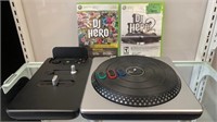 Xbox 360 DJ HERO Wireless Turntable & Games