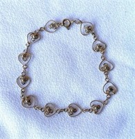 Ornate Sterling Silver Flower Bracelet 3.5g