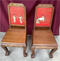 Vintage Oriental Chairs, Lions Feet