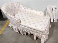 Pink Bow Chaise Lounge w/ Matching Wallpaper