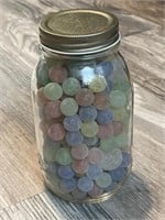 Mason Jar Full Of Assorted Marbles