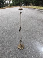 Vintage antique cast base floor lamp missing