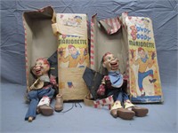 Pair Of Antique Howdy Doody Porcelain/Wood