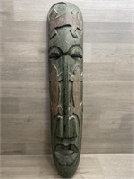 Large African Tribal Lizard Wood Mask