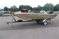 15' Fiberglass fishing boat w/motors & trailer