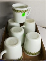(6)  Crazy Daisy Coffee Mugs by Pyrex