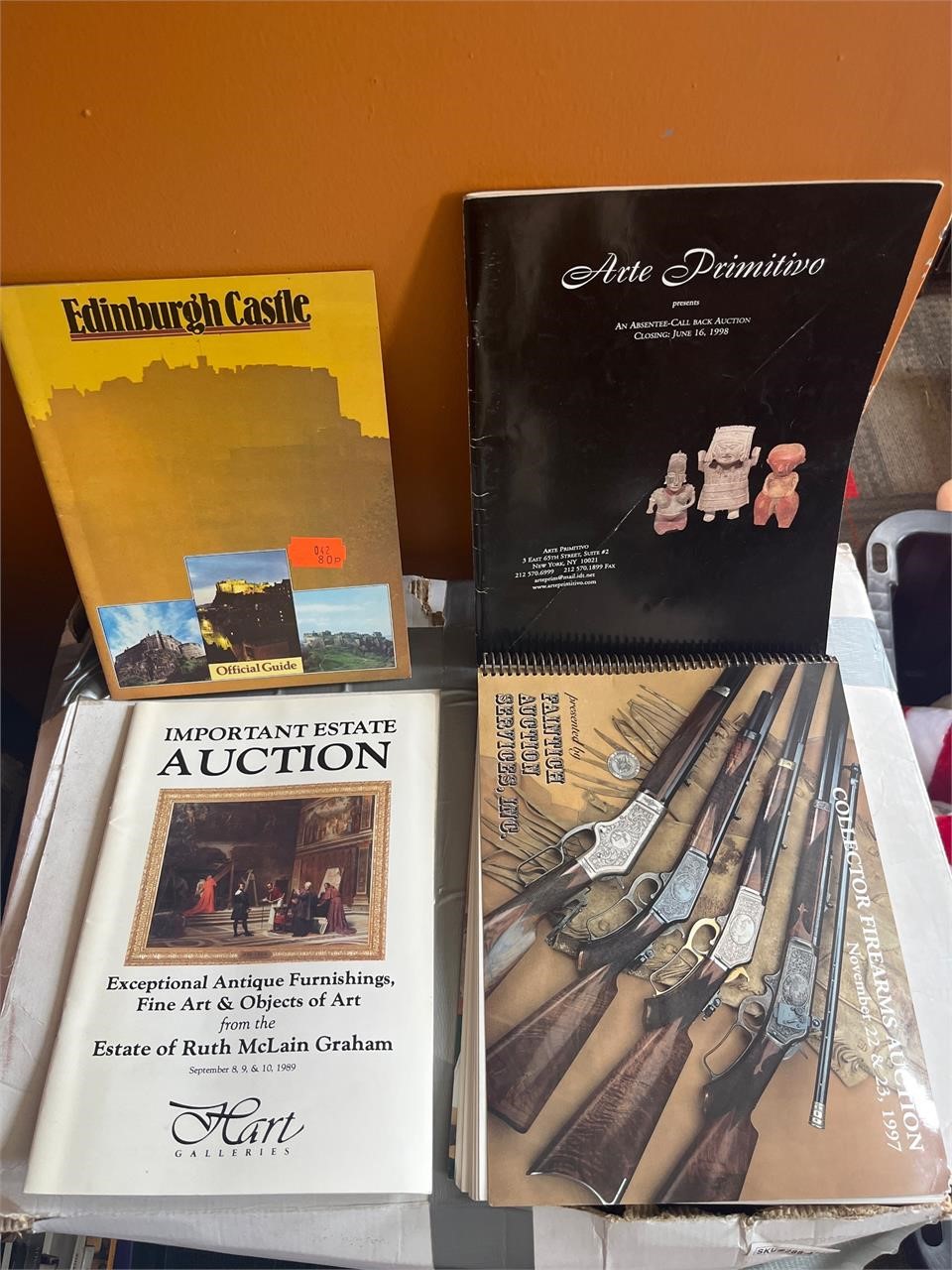 Auction books and Edinburgh Castle guide book