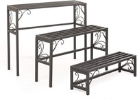 Plow & Hearth 3-Piece Nesting Plant Stand Set