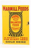 MARMILL FEEDS SOLD HERE EMBOSSED SST SIGN