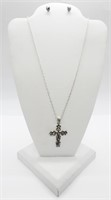 Marcasite Cross Set