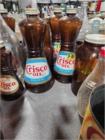 Crisco bottles,syrup bottle, root beer